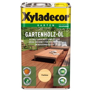 Dose Xyladecor Gartenholz-Öl Transparent 2,5 l für Holzschutz und Pflege im Außenbereich.