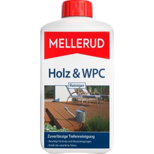 Mellerud Holz- und WPC Reiniger 1l Flasche. Reinigt Holzterrassen und Gartenmöbel.