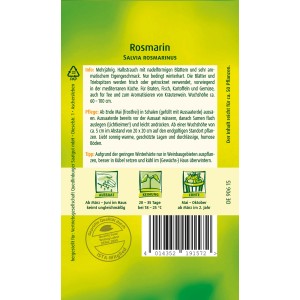 Quedlinburger Rosmarin-Samenpackung für aromatische Kräuter im Garten.