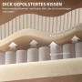 Schnittbild des Relaxsessel-Kissens mit Cordstoff, hochdichtem Schaumstoff und Taschenfederkern für Komfort und Halt.