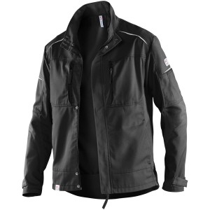 Schwarze Kübler ActiviQ Arbeitsjacke in Größe 3XL mit Stehkragen und Reißverschlusstaschen.