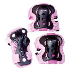 Muuwmi Protektoren-Set Pink: Handgelenk-, Knie- & Ellenbogenschoner. Anatomische Passform, stoßfeste Kappen für Sport.