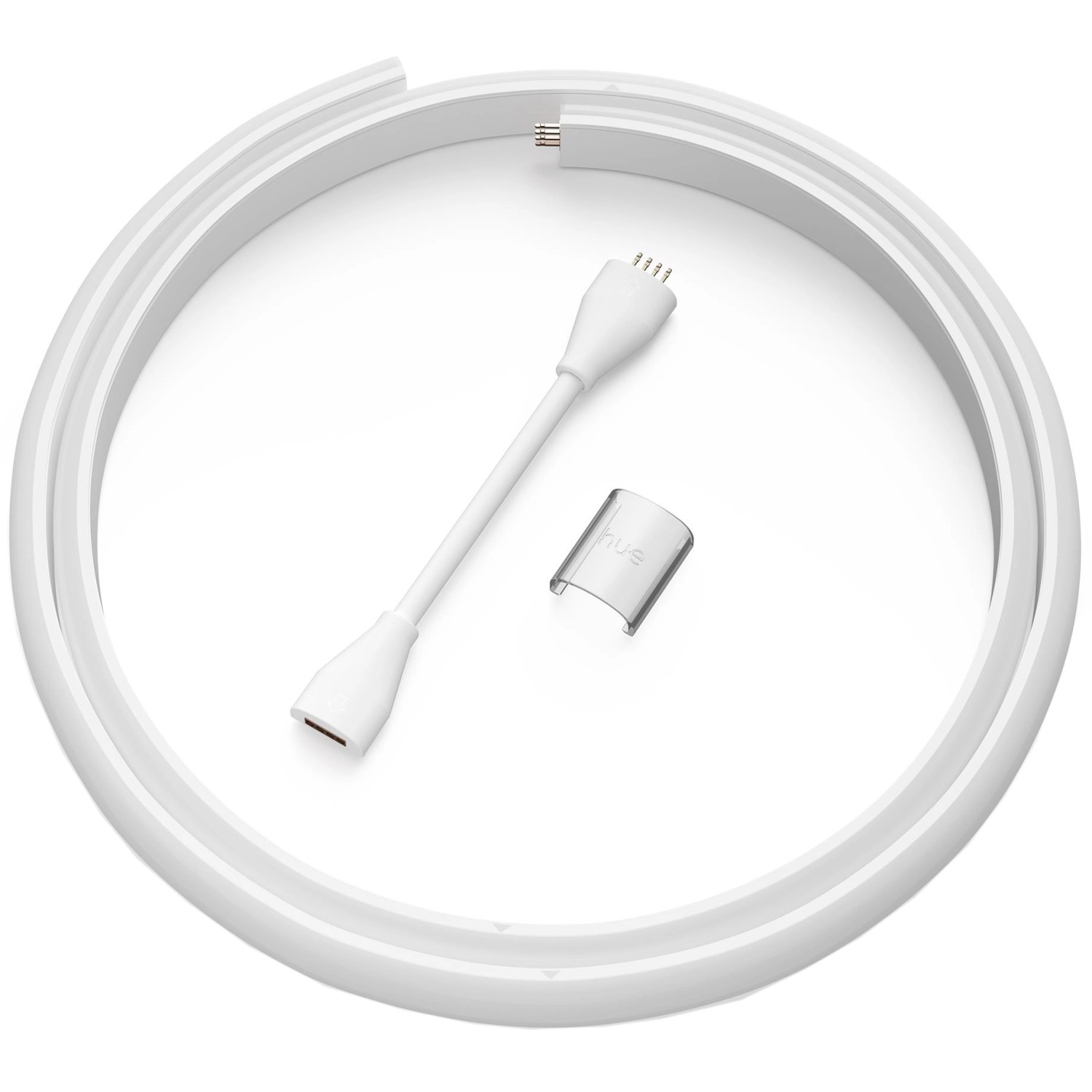 Philips Hue Lightstrip Gradient Ambience 1m Erweiterung, flexibles LED Band in Weiß.
