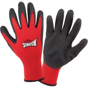 Workpower Arbeitshandschuhe Stretch, Gr. 9, schwarz-rot. Elastische Handschuhe für Montagearbeiten.