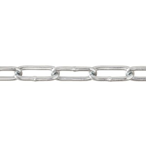 Chromfarbene Conacord Schweißkette Form C aus Stahl, 5 mm Durchmesser, als Meterware.