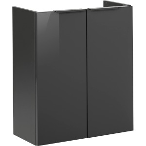 Fackelmann Waschbeckenunterschrank SBC, Anthrazit, 52 cm breit. Badezimmerschrank mit zwei Türen.