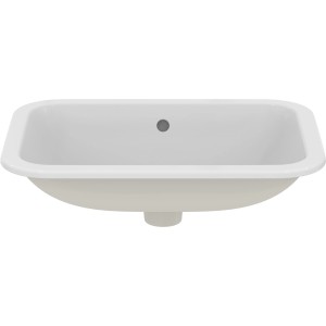Ideal Standard Connect Unterbauwaschtisch, 58x41 cm, weiß, ohne Hahnloch, mit Überlauf.