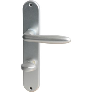 Alpertec Langschild-Garnitur RayII für Bad/WC-Türen, Alu F1 silber eloxiert.