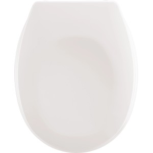 Weißer baliv WC-Sitz Abuna aus Duroplast, ovale Form. Toilettendeckel für Standard WCs.