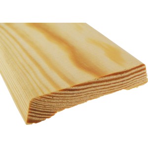 Kiefer Bekleidungsleiste, 65x14x2400 mm, aus massivem Holz für individuelle Gestaltung.