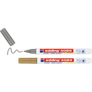 Edding Kreidemarker E-4085, 2 Stk. in Gold und Silber, für Glas und Tafeln.