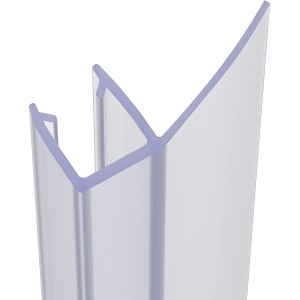 Transparentes baliv Wasserabweisprofil F-Form für 5-6 mm Glas, Detailansicht.