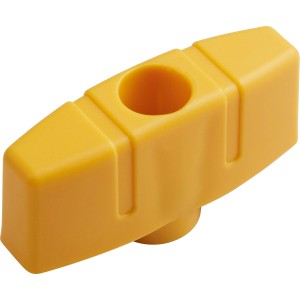 Gelbe Flügelmutter für CMI Elektro-Rasenmäher C-ERM-1300/32 als Ersatzteil.