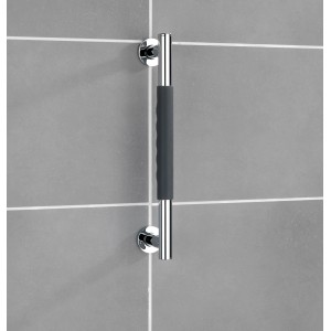 Wenko Wandhaltegriff Secura, 40,5 cm, schwarz, Edelstahl, für mehr Sicherheit im Bad.