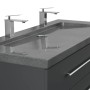 Posseik Badmöbel-Set Yamo, 130 cm, Grafit, mit Granit-Waschbecken und zwei Hahnlöchern.