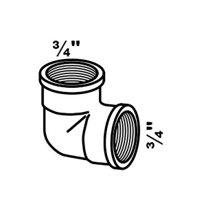 Kirchhoff Winkel 90° 24,2 mm (3/4 IG) Chrom, Gewindefitting für Rohrleitungen.