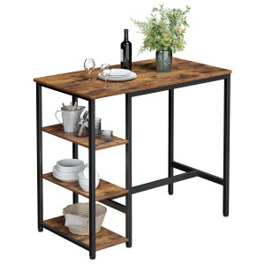 Songmics Schreibtisch Brandon, Bartisch-Set mit Stauraum, braun-schwarz.