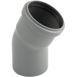 Grauer Marley HT-Bogen 30 Grad DN 90 für Abwasserleitungen im Gebäude.
