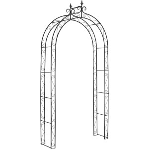 Rosenbogen Eisen Pulverbeschichtet Schwarz 246 cm x 117 cm x 35,5 cm