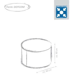 Skizze: Sitting Point Hocker Outside, braun, 60x60x40 cm, für Innen & Außen.