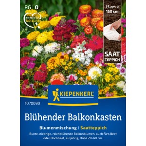 Kiepenkerl Blumenmischung Blütenreicher Balkonkasten Saatteppich mit bunten Sommerblumen.