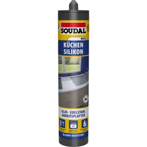 Soudal Küche & Bad Silikon, weiß, 300ml Kartusche. Dichtstoff für Küche und Sanitär.