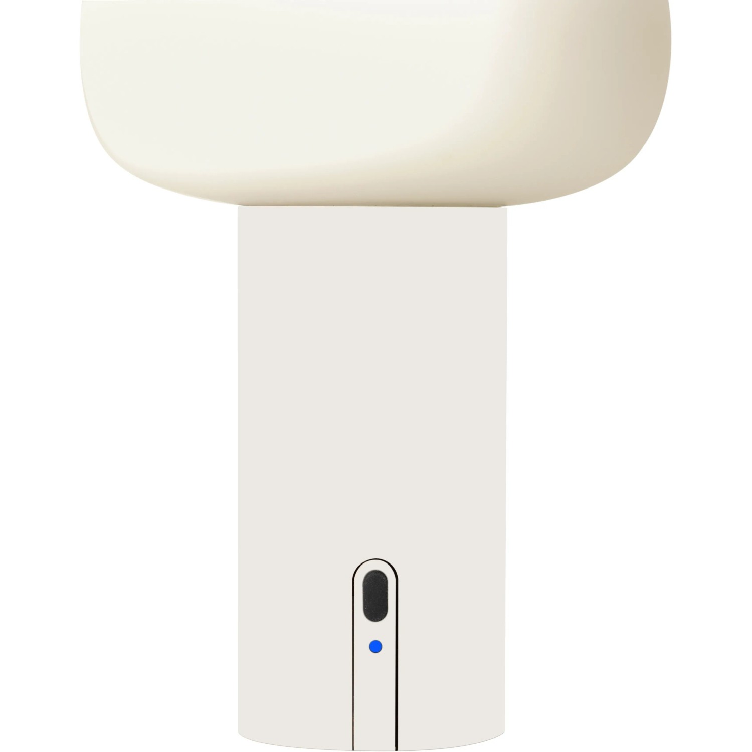 Weiße Konstsmide LED Tischleuchte Antibes, kabellos, für Innen & Außen, Ø 13 cm.