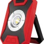 LED-Arbeitsleuchte Flood 10W mit Akku und Powerbank, schwarz-rot.