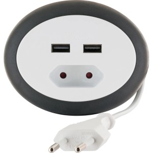 Schwaiger Euroverlängerung mit 2 USB-Ports, weiß, 3m Kabel für Computer & Multimedia.