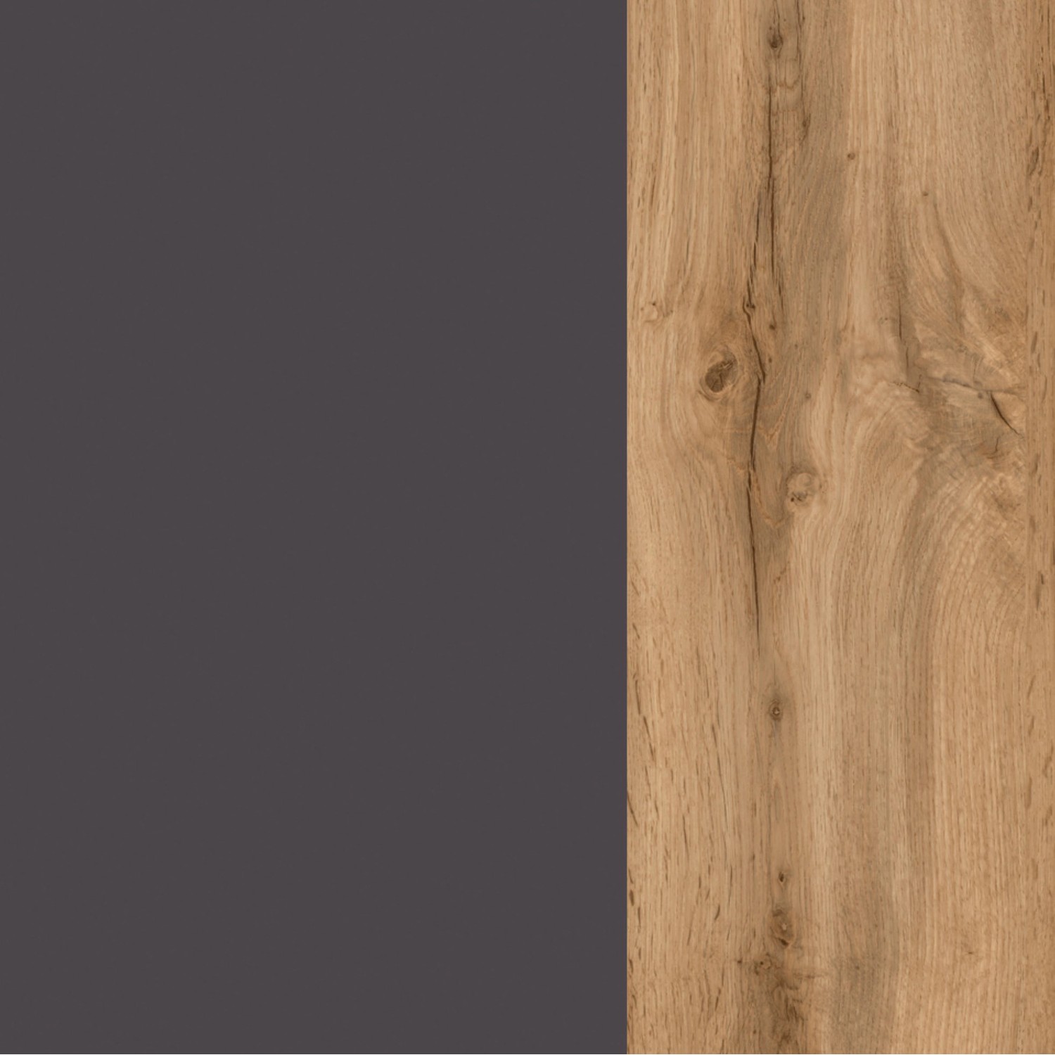 Held Möbel Kühl-Gefrierschrankumbau Sorrento, Anthrazit und Wotanei Holzdekor.