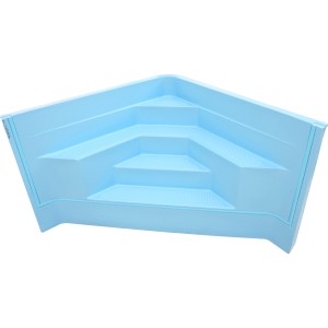Blaue Steinbach Eckeinstieg Pooltreppe aus GFK für den Poolbau.