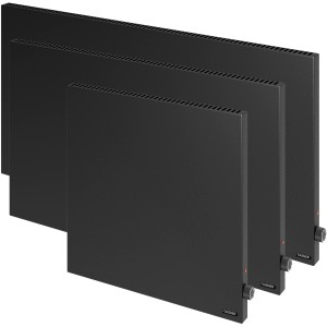 Vasner Konvi Hybrid Infrarotheizung, 600W, 60x60 cm, Schwarz, mit Thermostat. Elektrische Heizung.