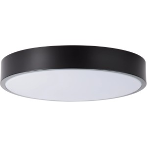 Schwarze, runde LED-Deckenleuchte Slimline, Ø 33 cm, von Brilliant. Modern und energieeffizient.