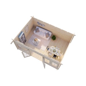 Palmako Lisa Holz-Gartenhaus Natur Pultdach Unbehandelt 530 cm x 380 cm