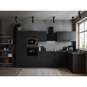 Respekta Winkelküche Oliver 340 cm Grau Matt