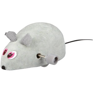 Graue Jollypaw Aufzieh-Maus, 7 cm, Katzenspielzeug zur Förderung des Jagdinstinkts.