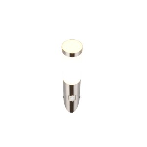 Moderne Trio LED-Außenwandleuchte Trioto in Nickel matt mit Bewegungsmelder.