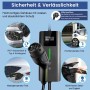 Junsun Typ 2 EV Ladekabel mit Ladegerät. Robust, wasserdicht, staubdicht und sicher für Elektrofahrzeuge.