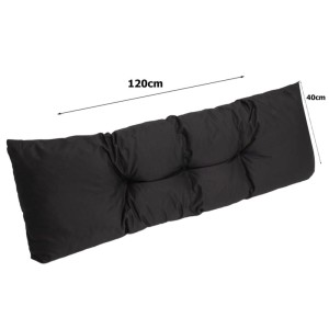 Schwarzes Paletten Rückenkissen 120x40cm für Gartenmöbel.