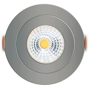 Dimmbarer LED-Einbaustrahler in Nickel, 4,5 W, Farbtemperatur einstellbar.