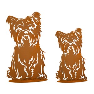 Ferrum Art Design Hund Bello, 40 cm, Rostbraun, Gartendeko aus Edelrost.