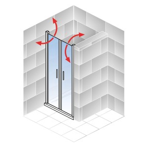 Schulte Alexa Style 2.0 Pendeltür, mattschwarz, 192x80 cm, für Nische, Duschwand mit Pendelfunktion.