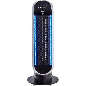 Ewt Keramik-Heizlüfter Maxi HC 2500W: Turm-Heizlüfter mit blauer LED-Beleuchtung.