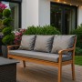 Graues Setgarden Bankkissen für 3-Sitzer Gartenbank, bestehend aus Sitz- und Rückenkissen.