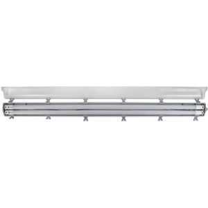 Graue E2 Elektro LED Feuchtraum-Wannenleuchte Classic M mit 2 x 18 W für Bad & Keller.