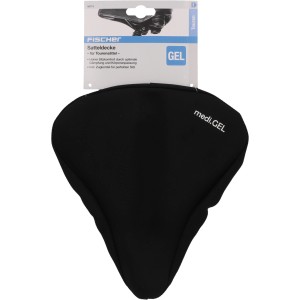 Schwarze Fischer Satteldecke Touren Gel für Fahrradsattel mit Gel-Einlage für hohen Komfort.