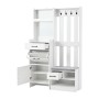 okwish Garderobenständer mit Schuhbank 7 Haken Flur 110x35x175cm Weiß