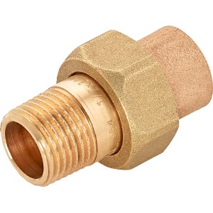 Löt-Verschraubung, 29 mm, aus Rotguss für Wasser- und Heizungsinstallationen.