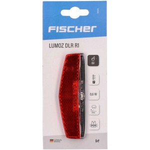 Fischer Dynamo-LED-Rücklicht für Gepäckträger, roter Reflektor.