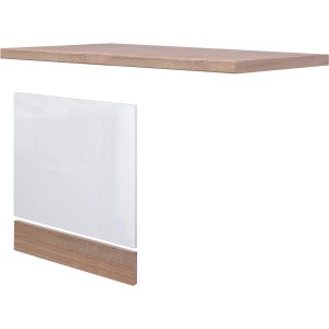 Flex-Well Exclusiv Küchen-Geschirrspüler-Paket teilintegriert Valero Weiß-Eiche